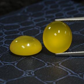 Pedras preciosas de ágata amarelo natural de 8,19 ct, corte oval, translúcido