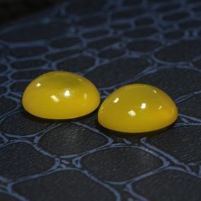 Pedras preciosas de ágata amarelo natural de 8,19 ct, corte oval, translúcido