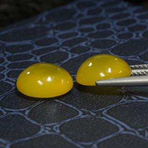Pedras preciosas de ágata amarelo natural de 8,19 ct, corte oval, translúcido