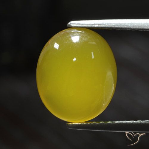 3.64ct Natural Amarelo claro médio Ágata, oval, Translúcido