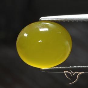 Ágata Amarelo claro médio Natural 3.64ct, oval, Translúcido