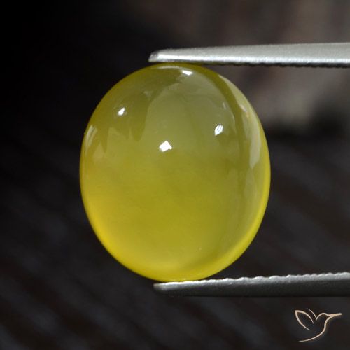 Ágata Amarelo claro médio Natural 5.44ct, oval, Translúcido