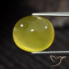 Ágata Amarelo claro médio Natural 5.44ct, oval, Translúcido