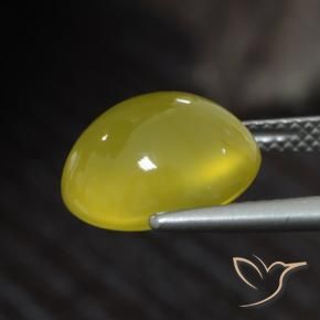 Ágata Amarelo claro médio Natural 5.44ct, oval, Translúcido