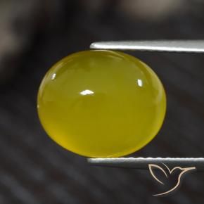 Ágata Amarelo claro médio Natural 4.55ct, oval, Translúcido