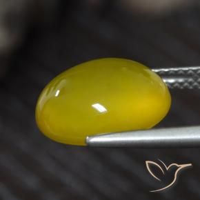 Ágata Amarelo claro médio Natural 4.55ct, oval, Translúcido