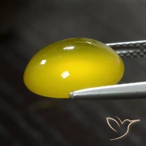 Ágata Amarelo claro mel Natural 4.81ct, oval, Translúcido
