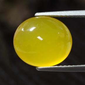Ágata amarelo natural 4,90ct, corte oval, translúcido