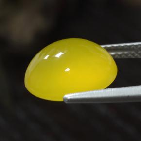 Ágata amarelo natural 4,90ct, corte oval, translúcido