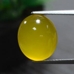 Ágata amarelo natural 5,51ct, corte oval, translúcido