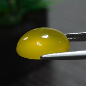 Ágata amarelo natural 5,51ct, corte oval, translúcido