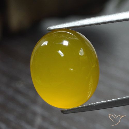 Ágata Amarelo escuro Natural 5.29ct, oval, Translúcido