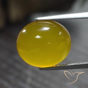 Ágata Amarelo escuro Natural 5.29ct, oval, Translúcido