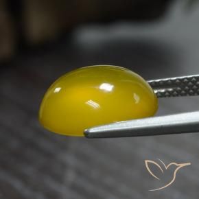 Ágata Amarelo escuro Natural 5.29ct, oval, Translúcido