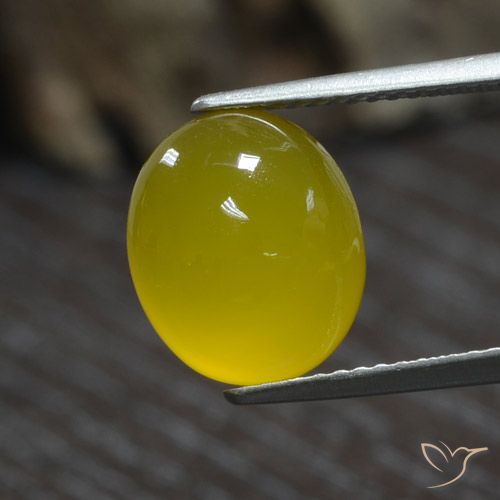 4.39ct Natural Amarelo claro médio Ágata, oval, Translúcido