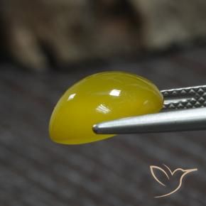 Ágata Amarelo claro médio Natural 4.39ct, oval, Translúcido