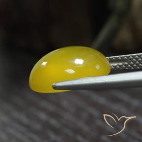 Ágata Amarelo claro médio Natural 5.05ct, oval, Translúcido
