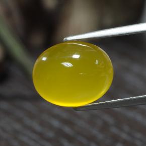 Ágata Amarelo claro mel Natural 3.84ct, Corte Oval, Translúcido