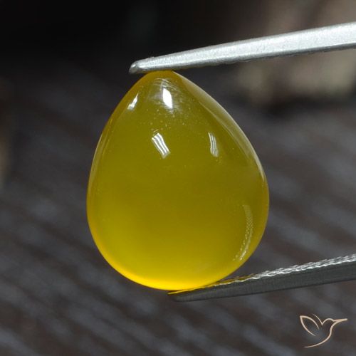 Ágata ouro amarelado Natural 4.80ct, Formato de pêra, Translúcido