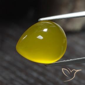 Ágata ouro amarelado Natural 4.80ct, Formato de pêra, Translúcido