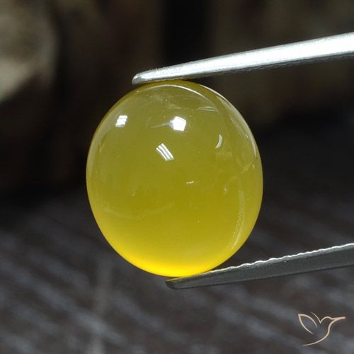 Ágata Amarelo claro mel Natural 5.73ct, oval, Translúcido