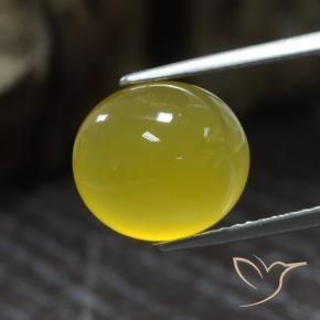 Ágata Amarelo claro mel Natural 5.73ct, oval, Translúcido