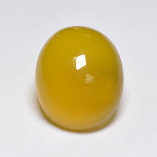 Ágata amarelo natural 4,47ct, corte oval, translúcido