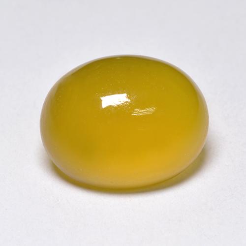 Ágata amarelo natural 4,47ct, corte oval, translúcido