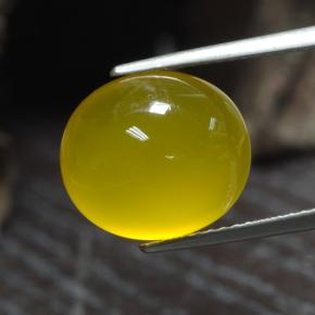 Ágata amarelo natural 6,60ct, corte oval, translúcido