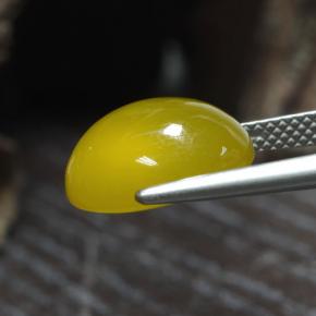 Ágata amarelo natural 6,60ct, corte oval, translúcido