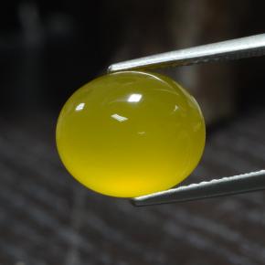 Ágata amarelo natural 5,00ct, corte oval, translúcido