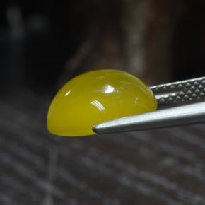 Ágata amarelo natural 5,00ct, corte oval, translúcido