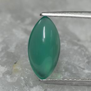 Ágata Verde médio Natural 1.52ct, Marquesa, Translúcido