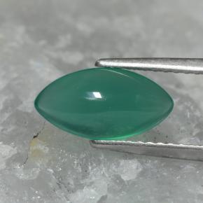 Ágata Verde médio Natural 1.52ct, Marquesa, Translúcido