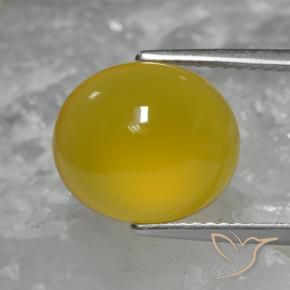 Ágata Mel amarelo Natural 4.62ct, oval, Translúcido