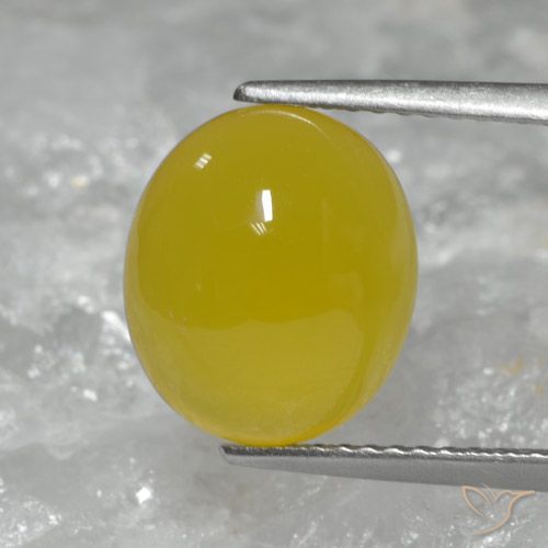 Ágata Mel amarelo Natural 4.34ct, oval, Translúcido