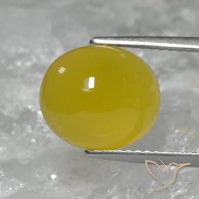 Ágata Mel amarelo Natural 4.34ct, oval, Translúcido