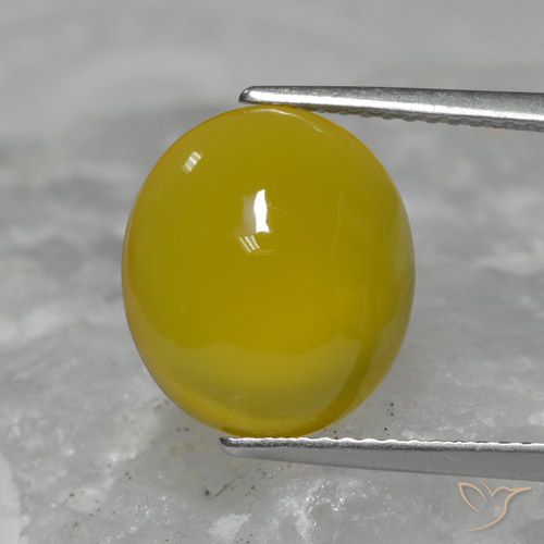 5.95ct Natural amarelo médio Ágata, oval, Translúcido