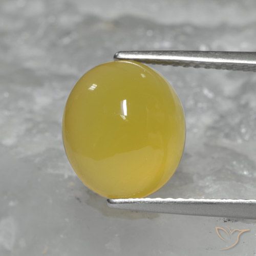 Ágata Mel amarelo Natural 4.84ct, oval, Translúcido