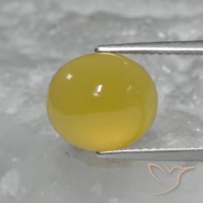 Ágata Mel amarelo Natural 4.84ct, oval, Translúcido