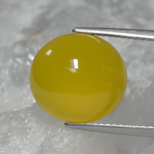 Ágata ouro amarelado Natural 6.76ct, oval, Translúcido