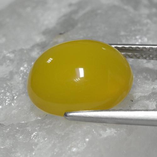 Ágata ouro amarelado Natural 6.76ct, oval, Translúcido
