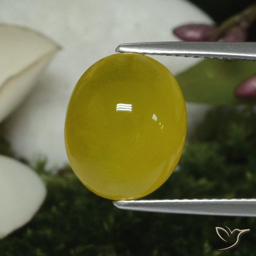 Ágata Amarelo claro mel Natural 5.60ct, oval, Translúcido