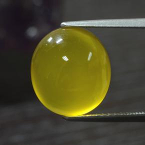 Ágata amarelo natural 5,52ct, corte oval, translúcido