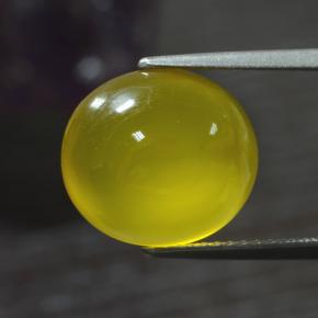 Ágata amarelo natural 5,52ct, corte oval, translúcido