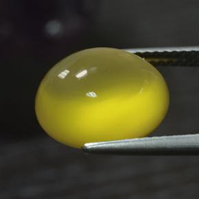 Ágata amarelo natural 5,52ct, corte oval, translúcido
