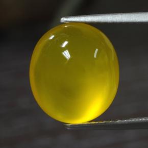Ágata amarelo médio Natural 5.17ct, Corte Oval, Translúcido