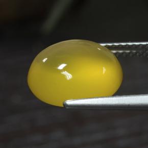 Ágata amarelo médio Natural 5.17ct, Corte Oval, Translúcido