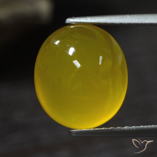 5.31ct Natural amarelo médio Ágata, oval, Translúcido