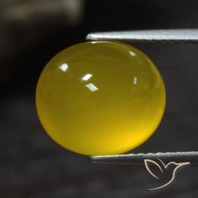 Ágata amarelo médio Natural 5.31ct, oval, Translúcido